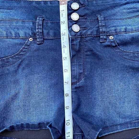 YMI High Rise Dark Wash Denim Jean Shorts 5 - Picture 9 of 10